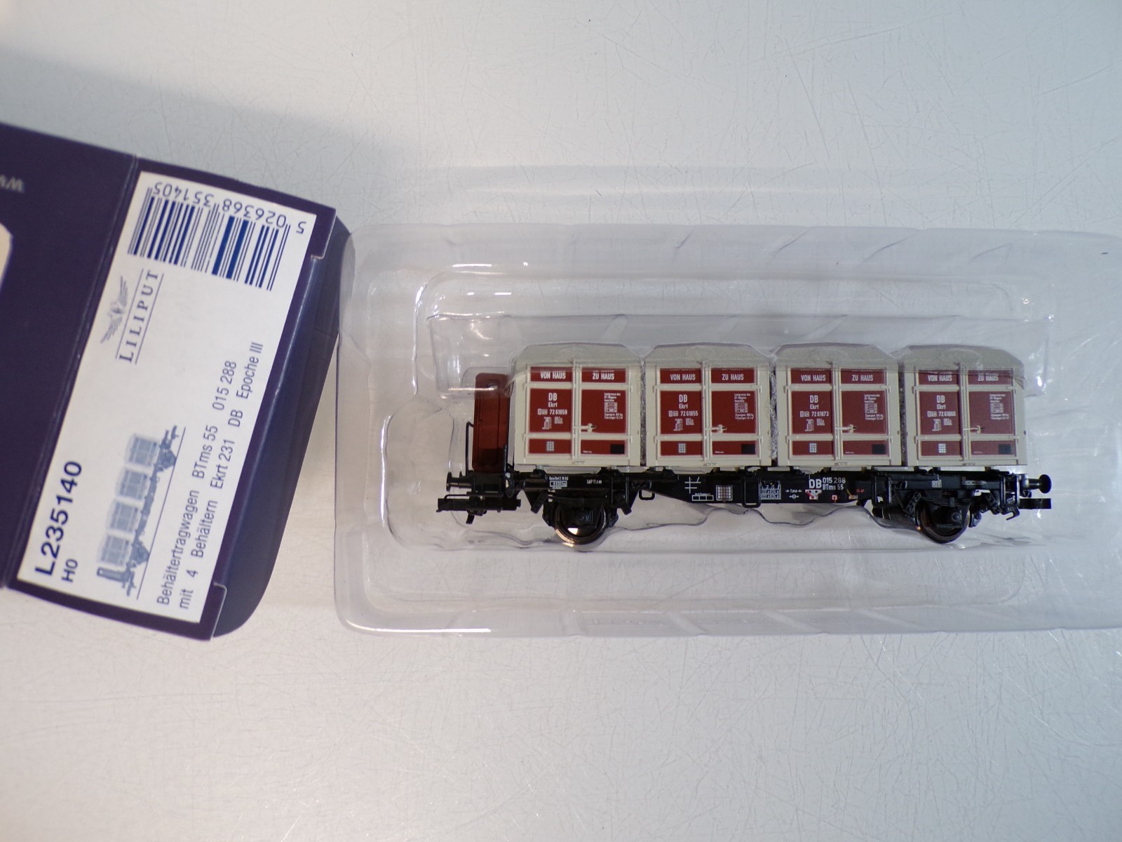 Liliput H0 L235140 Behältertragwagen der DB in OVP BH1782