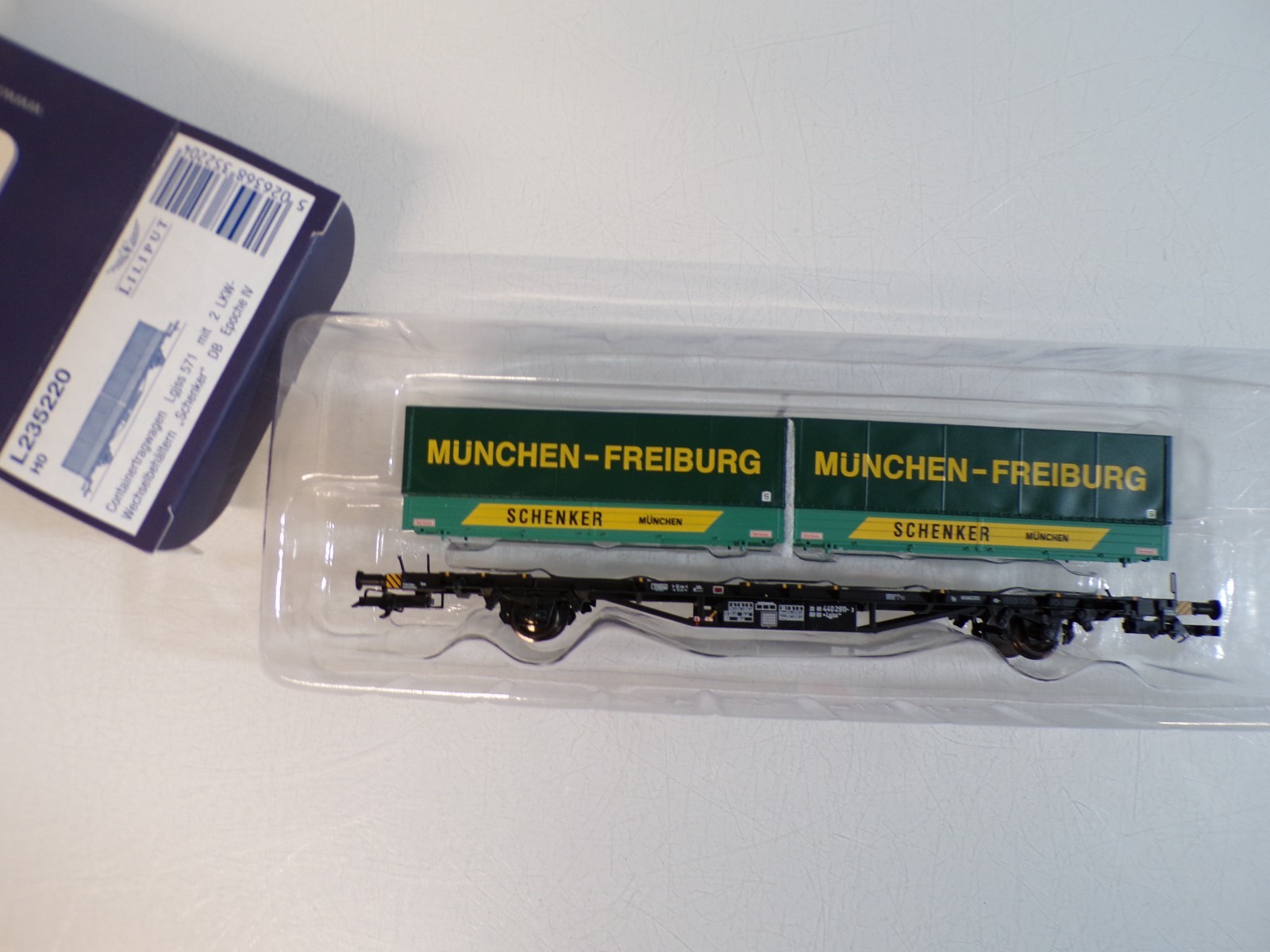 Liliput H0 L235220 Containertragwagen 2 Container Schenker der DB in OVP BH1791