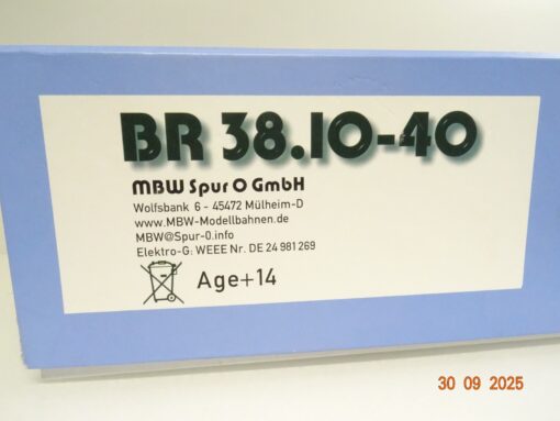 MBW Spur 0 383423 Dampflok BR 38 3423 der DB Digital Sound in OVP JL3308 – Bild 7