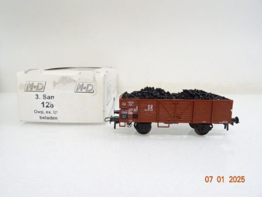 M+D H0 128 Hochbordwagen mit Kohle der DR Brit-US-Zone in OVP PR5076