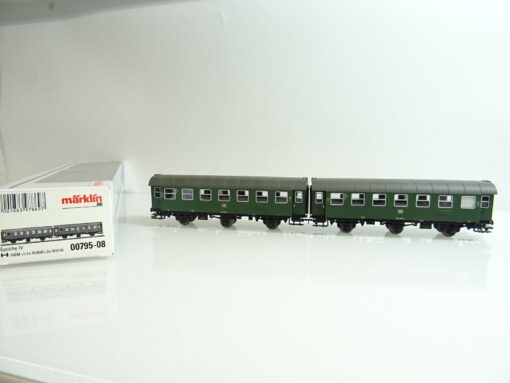 Märklin H0 00795-08 zwei dreiachsige Umbauwagen 2. Klasse der DB OVP PR126