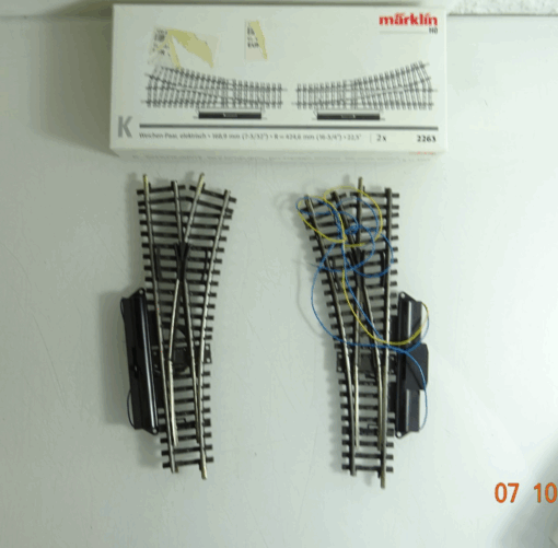 Märklin H0 2263 K Gleis elektrische Weichenpaar s. Foto in OVP PK1301