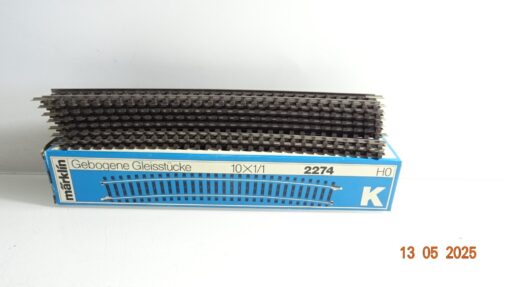 Märklin H0 2274 K Gleis gebogenes Gleis r.902,4mm 7 Stück s. Foto in OVP CK8164