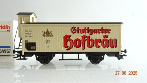 Märklin H0 34957 Bierwagen mit Bremserhaus Stuttgarter Hofbräu in OVP PR8780 – Bild 3