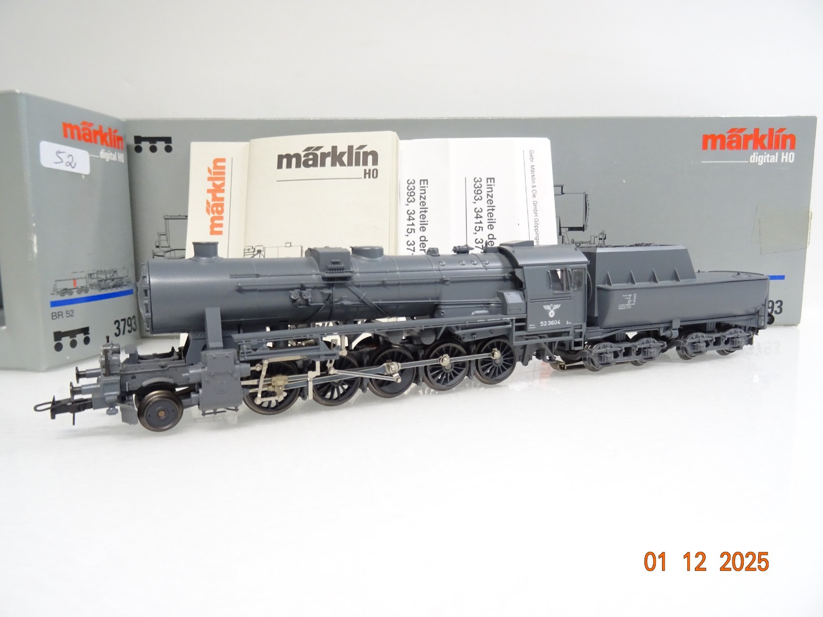 Märklin H0 3793 Dampflok BR 52 3604 grau der DRG Digital in OVP JL4778