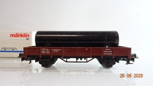 Märklin H0 4423 Niederbordwagen mit Stahlröhre der DB in OVP PR8772 – Bild 3