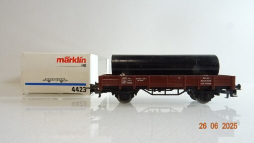 Märklin H0 4423 Niederbordwagen mit Stahlröhre der DB in OVP PR8772