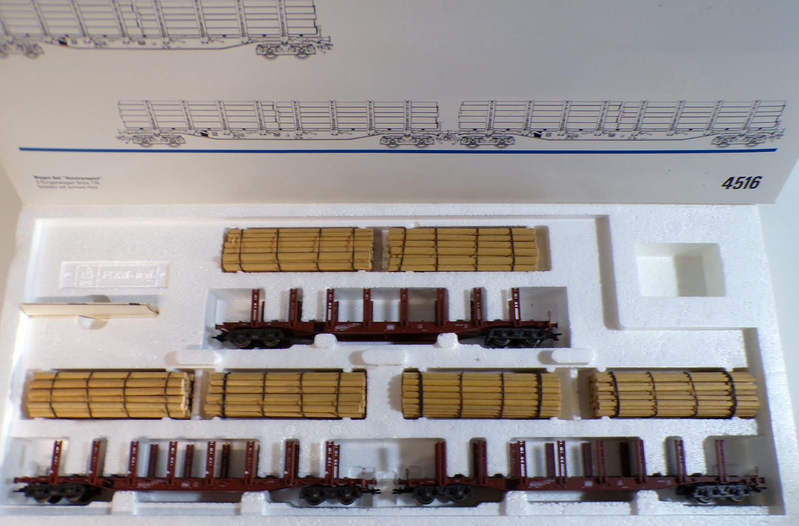 Märklin H0 4516 Wagen-Set Holztransport 3 tlg. der DB in OVP BH1914