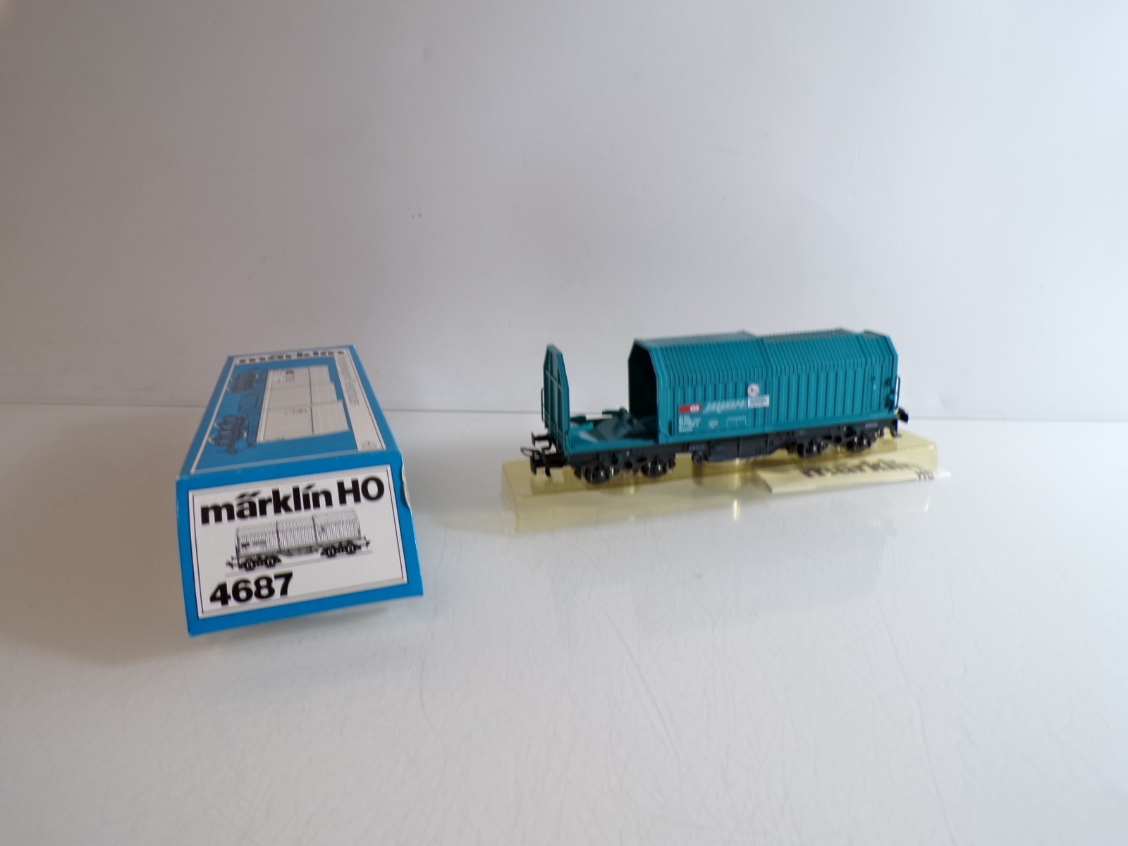 Märklin H0 4687 Drehgestellwagen mit Teleskophauben der DB in OVP HS59