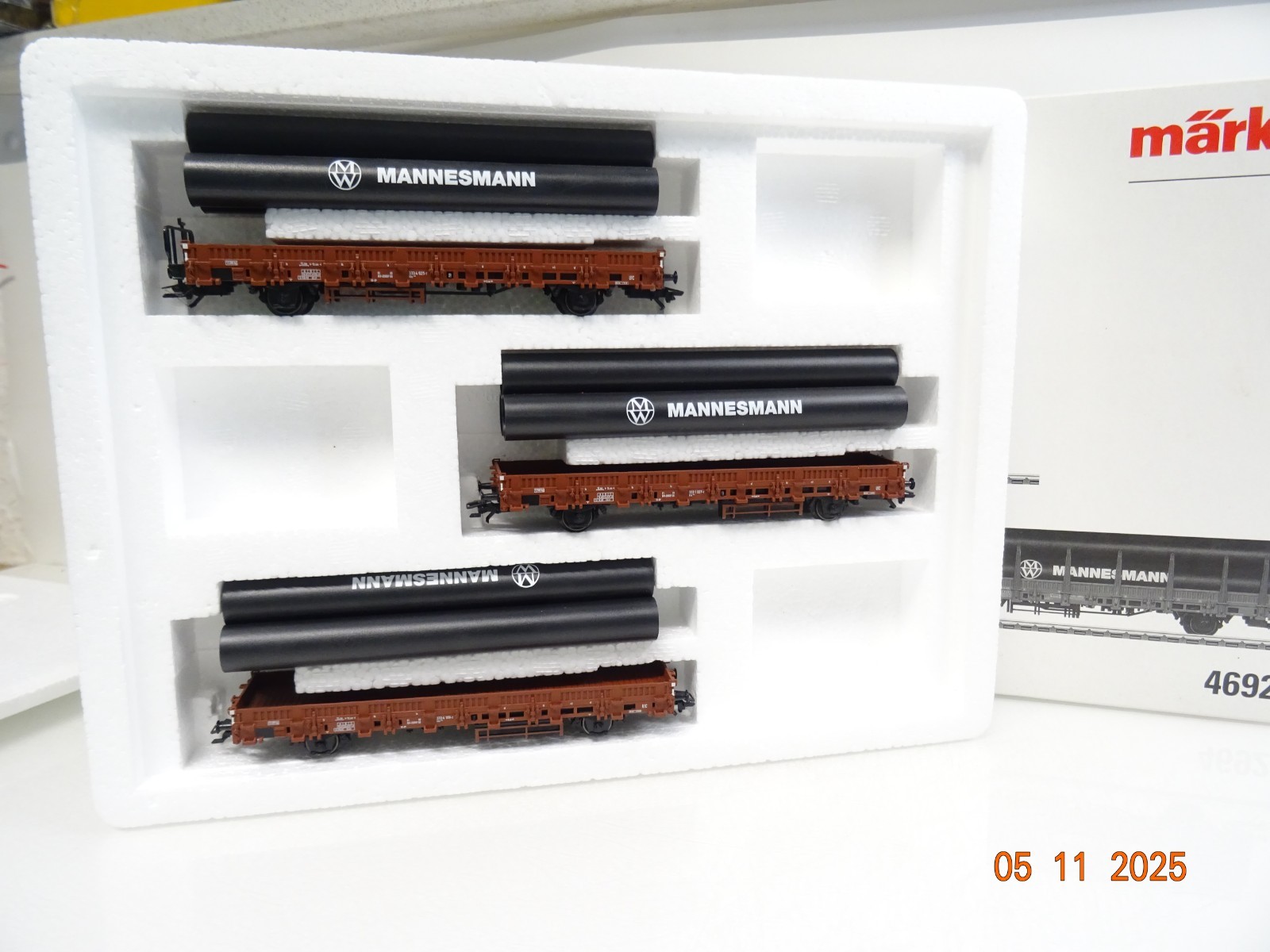 Märklin H0 46921 Rungenwagen-Set 3tlg. der DB Mannesmann-Röhren in OVP JL4124