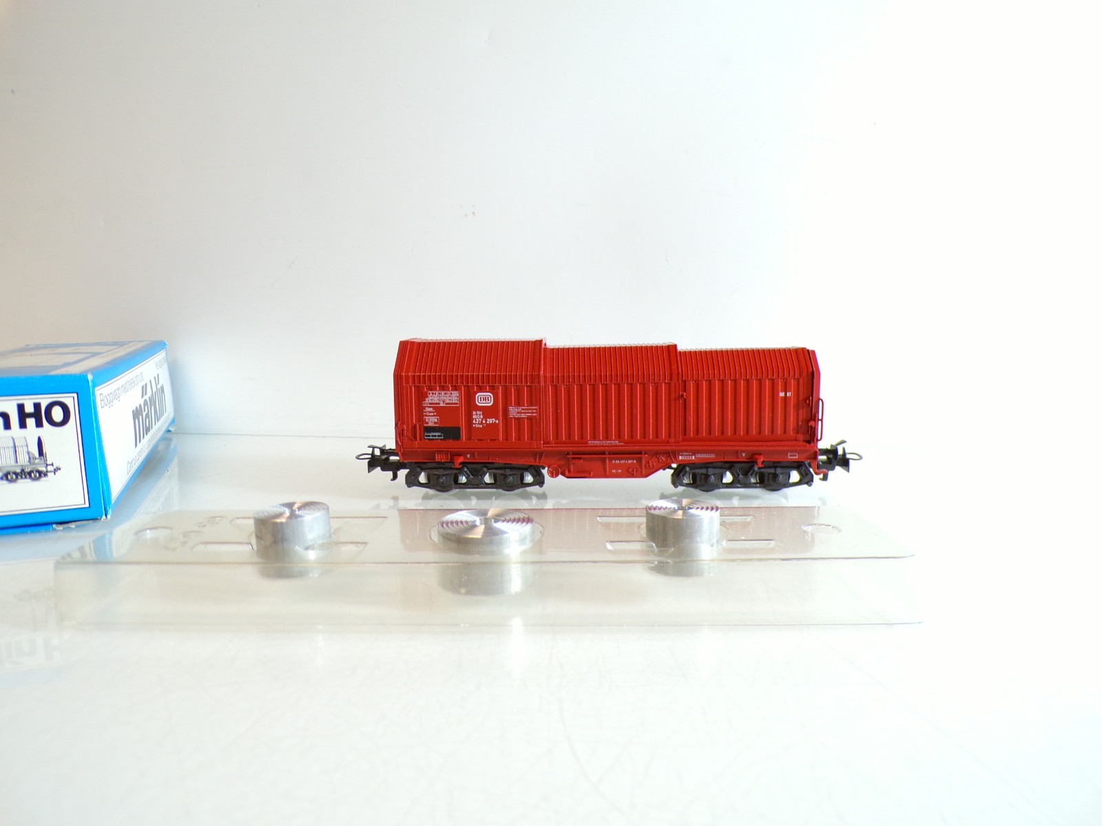 Märklin H0 4693 Teleskopschiebedachwagen mit Stahlrollen der DB in OVP BH1200 – Bild 3