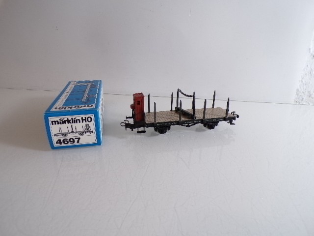 Märklin H0 4697 Drehschemelwagen mit Bremserhaus der DB in OVP HS 84