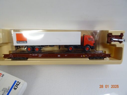 Märklin H0 4742 Niederflurwagen mit LKW Rowenta der DB in OVP PR5538 – Bild 3