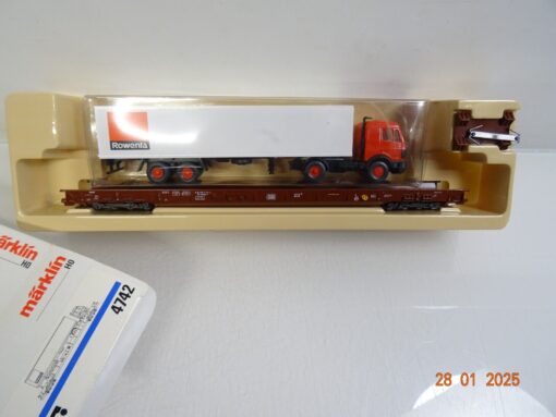Märklin H0 4742 Niederflurwagen mit LKW Rowenta der DB in OVP PR5538