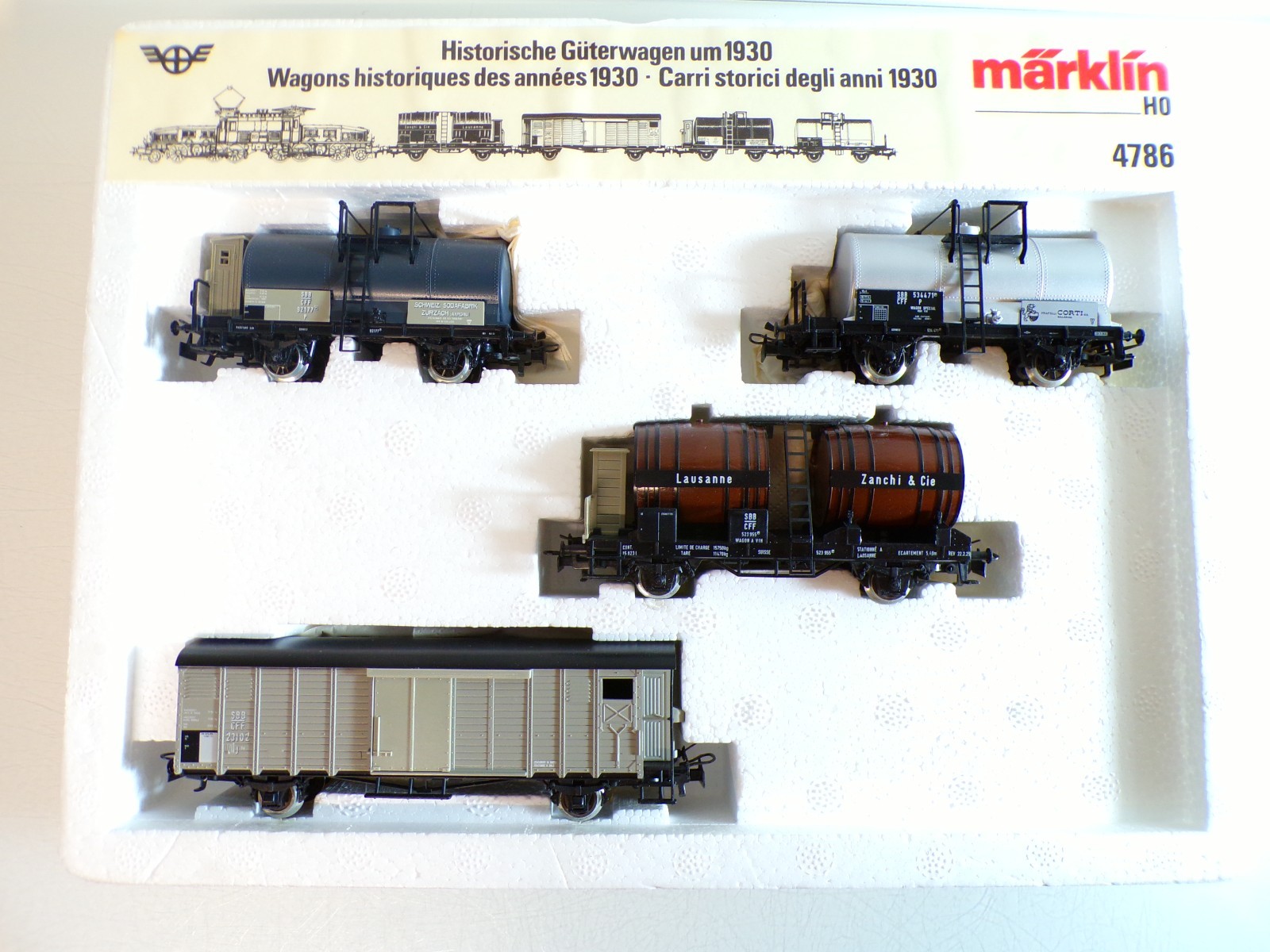 Märklin H0 4786 Historische Güterwagen um 1930 Set 4 tlg. in OVP BH1401