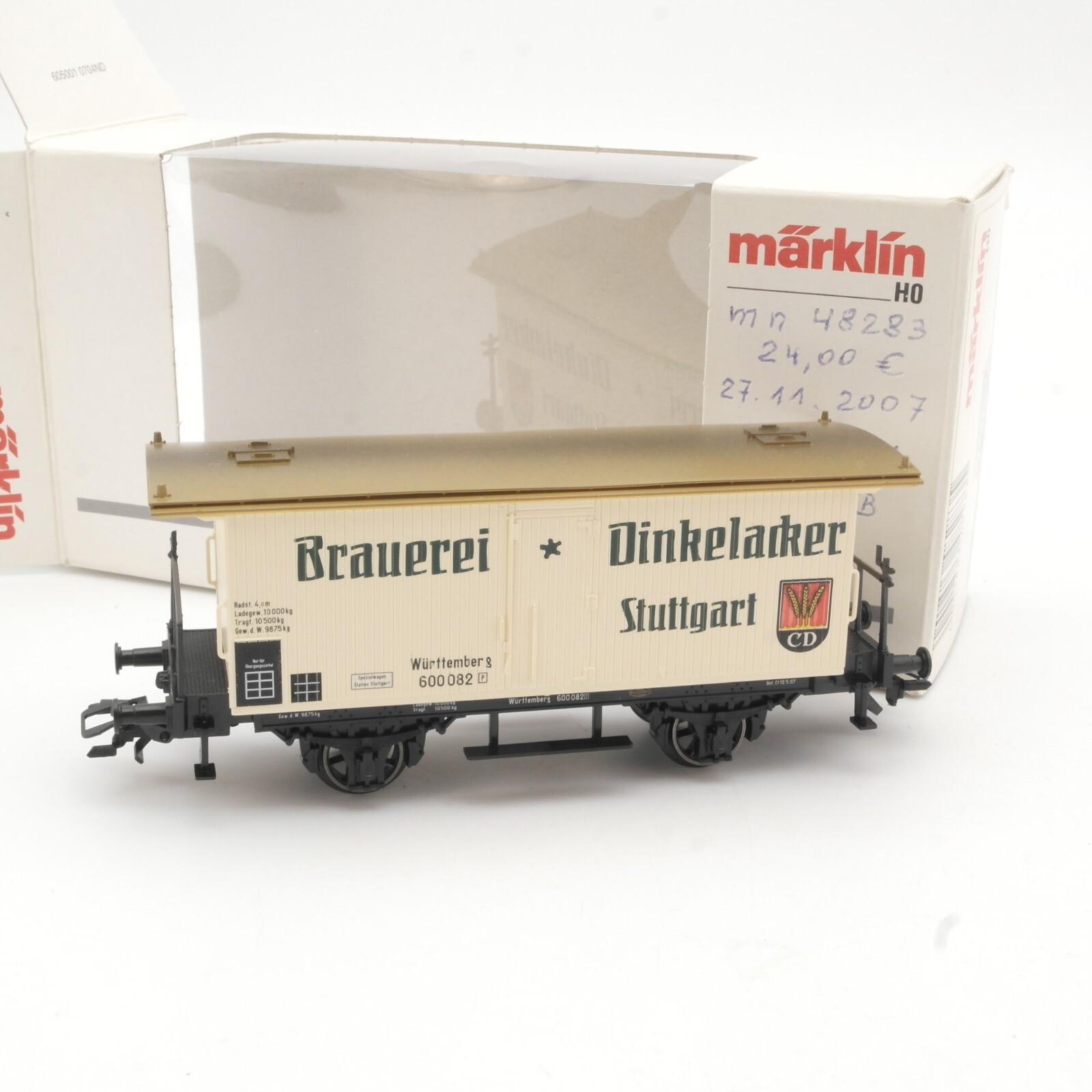 Märklin H0 48283 Bierwagen Brauerei Dinkelacker Stuttgart in OVP QR7844