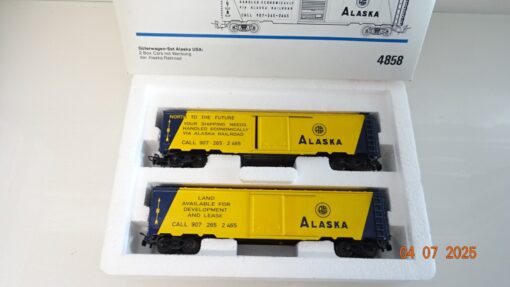 Märklin H0 4858 Güterwagen-Set Alaska USA 2 Box Cars in OVP PR8855