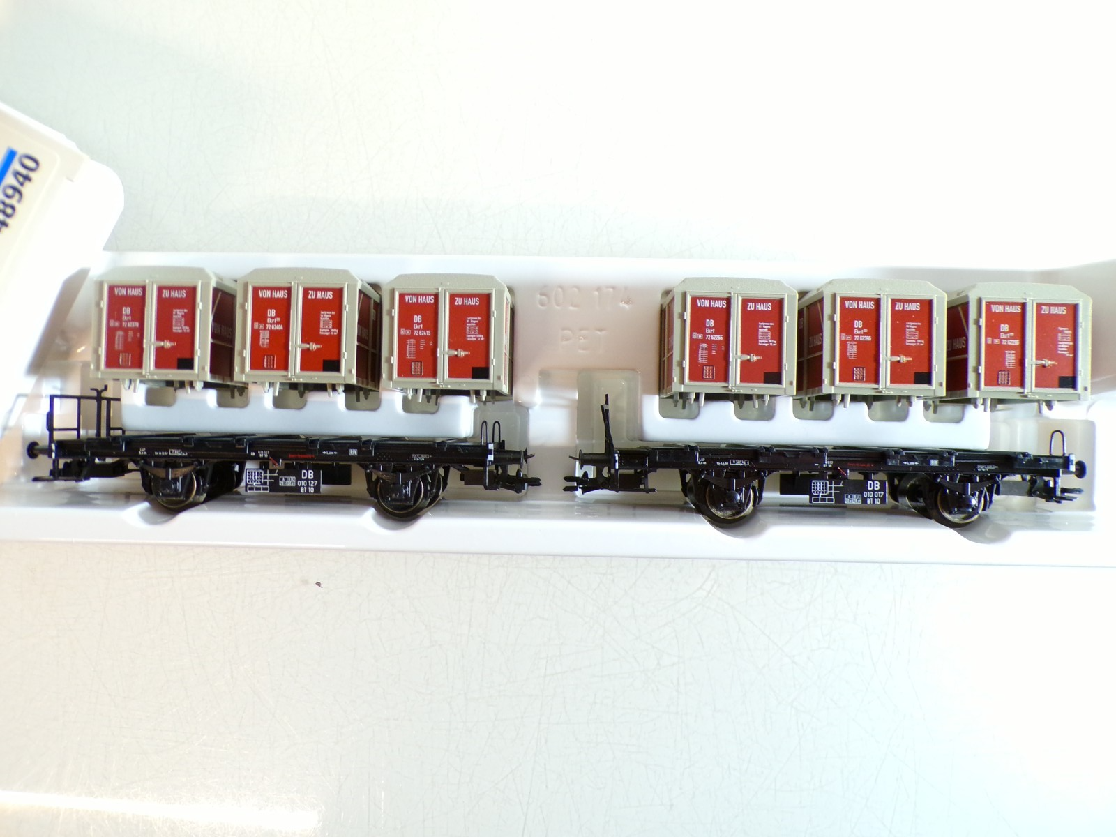 Märklin H0 48940 Behältertragwagen 2 St. von Haus zu Haus der DB in OVP BH1414 – Bild 3