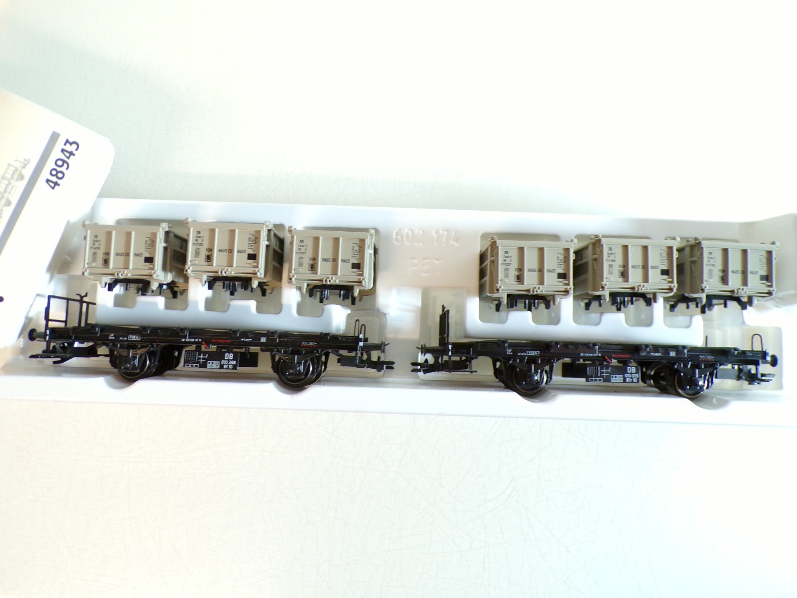 Märklin H0 48943 Behältertragwagen 2 St. von Haus zu Haus der DB in OVP BH1413 – Bild 3