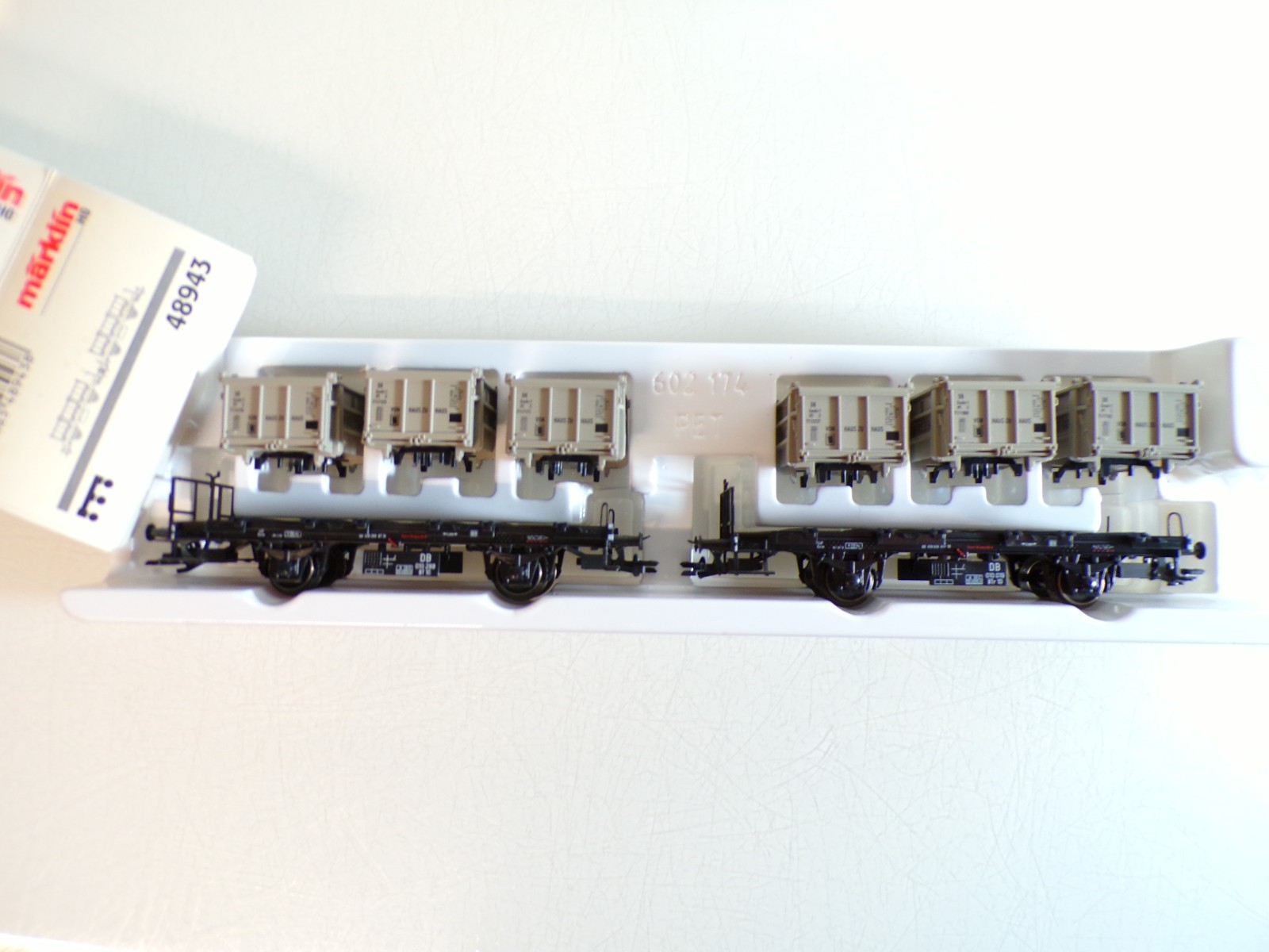 Märklin H0 48943 Behältertragwagen 2 St. von Haus zu Haus der DB in OVP BH1413