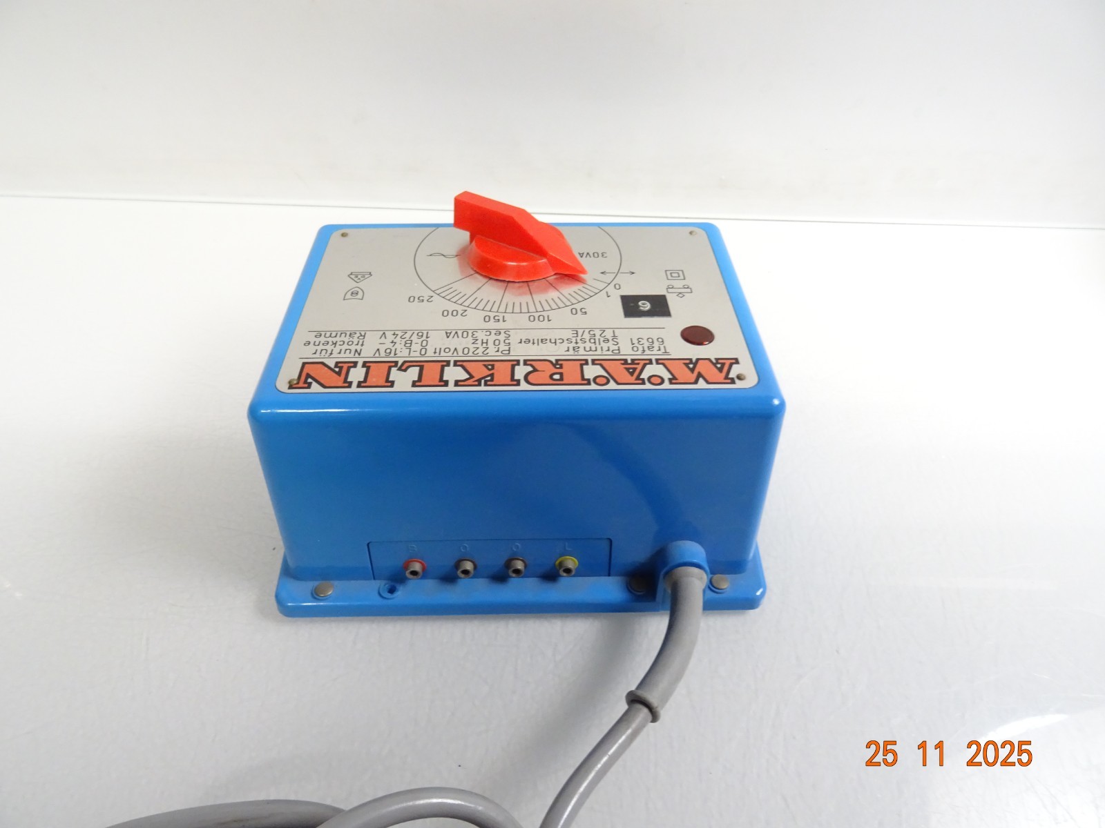 Märklin H0 6631 Trafo Prim/Sec Selbstschalter T25/E siehe Foto PK2472 o. – Bild 3