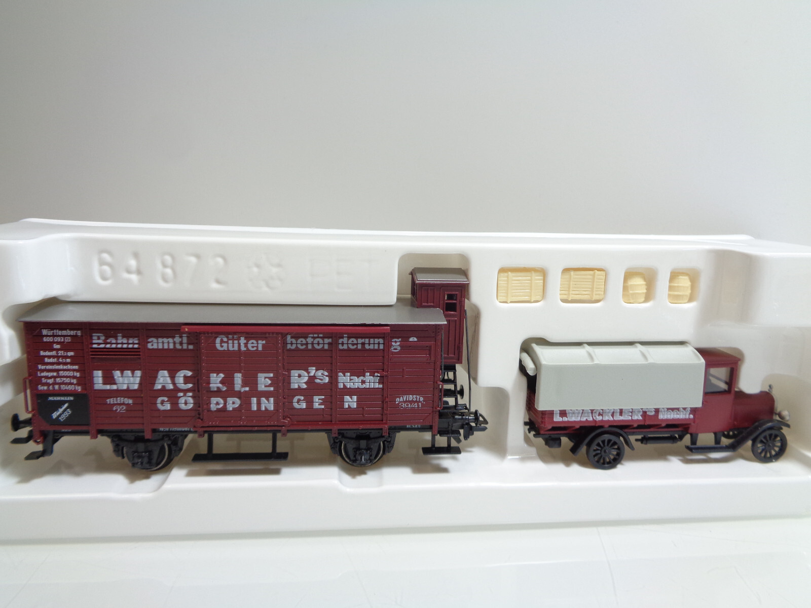 Märklin H0 Museumswagen 1993 mit LKW L. Wackler's in OVP JD1718