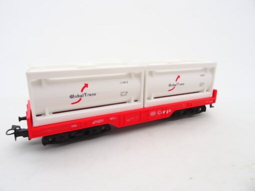 Märklin H0 Rungenwagen mit Container Global Trans der DB Cargo RR2043 o.