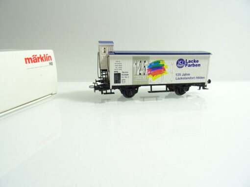 Märklin H0 gedeckter Güterwagen 125 J.ICI Lacke mit Bremserhaus in OVP AR1380