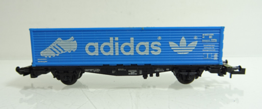 Minitrix N  51 3563 00 Güterwagen Containerwagen Adidas der DB in OVP AR7575 – Bild 3