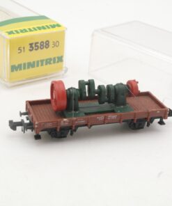 Minitrix N 51 3588 30 Niederbordwagen mit Ladung in OVP RR5339