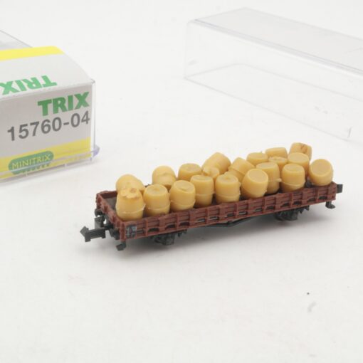 Minitrix N 51 Flachwagen mit Fässern in EVP RR3914