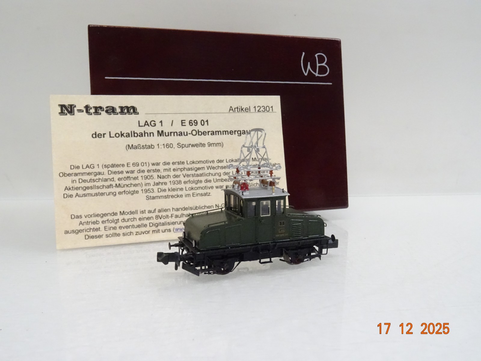 N-tram Spur N 12301b Kleinserie E-Lok der LAG in OVP JL5179