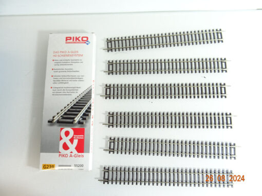 Piko H0 55200 A Gleis gerades Gleis 239mm 6Stück siehe Foto in OVP CK3173