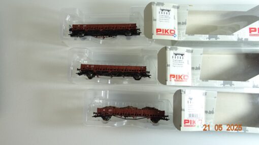 Piko H0 58083 Rungenwagen-Set 3 tlg. mit Ladung ohne Rungen der DB in OVP PR7860