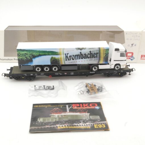 Piko H0 72035 Flachwagen mit Krombacher LKW Truck der DB in OVP QR8096 – Bild 3