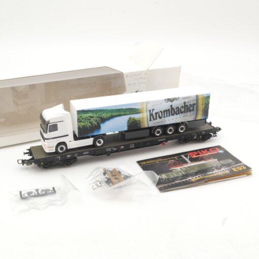 Piko H0 72035 Flachwagen mit Krombacher LKW Truck der DB in OVP QR8096