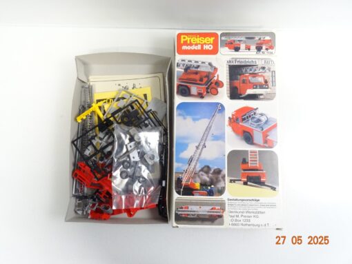 Preiser H0 Bausatz 1134 Magirus Drehleiter DLK 23-12 Feuerwehr in OVP RR1306