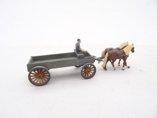 Preiser H0 Gespann mit Anhänger und Figur RR1935 o. – Bild 3