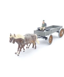 Preiser H0 Gespann mit Anhänger und Figur RR1935 o.