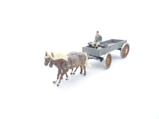 Preiser H0 Gespann mit Anhänger und Figur RR1935 o.