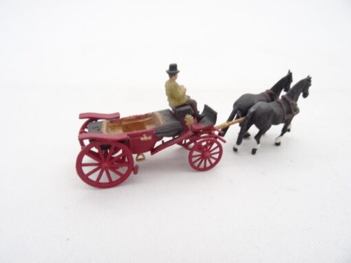 Preiser H0 Pferdegespann mit Kutsche und Fahrer RR1697 o. – Bild 3