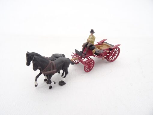Preiser H0 Pferdegespann mit Kutsche und Fahrer RR1697 o.