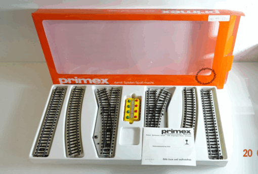 Primex H0 5094 M-Gleis-Set mit 2 E-Weichen und Stellpult in OVP PK692