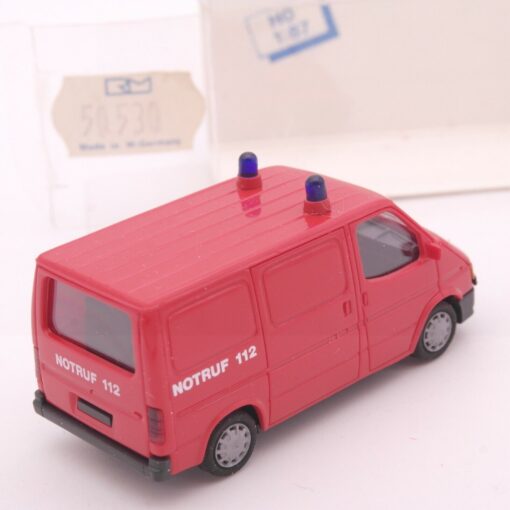 Rietze 1:87 50530 Ford Transit Kasten Feuerwehr NOTRUF 112 in OVP EA322 – Bild 3