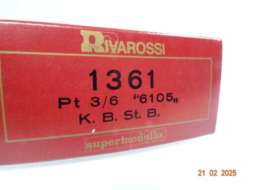 Rivarossi H0 1361 Dampflok Pt 3/6 6105 der K.Bay.Sts.B. in OVP LE8782 – Bild 5