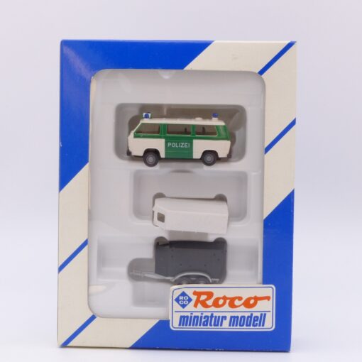 Roco 1:87 1384 VW-Set T3 Bus mit Pferdeanhänger Polizei in OVP EX7306 – Bild 4
