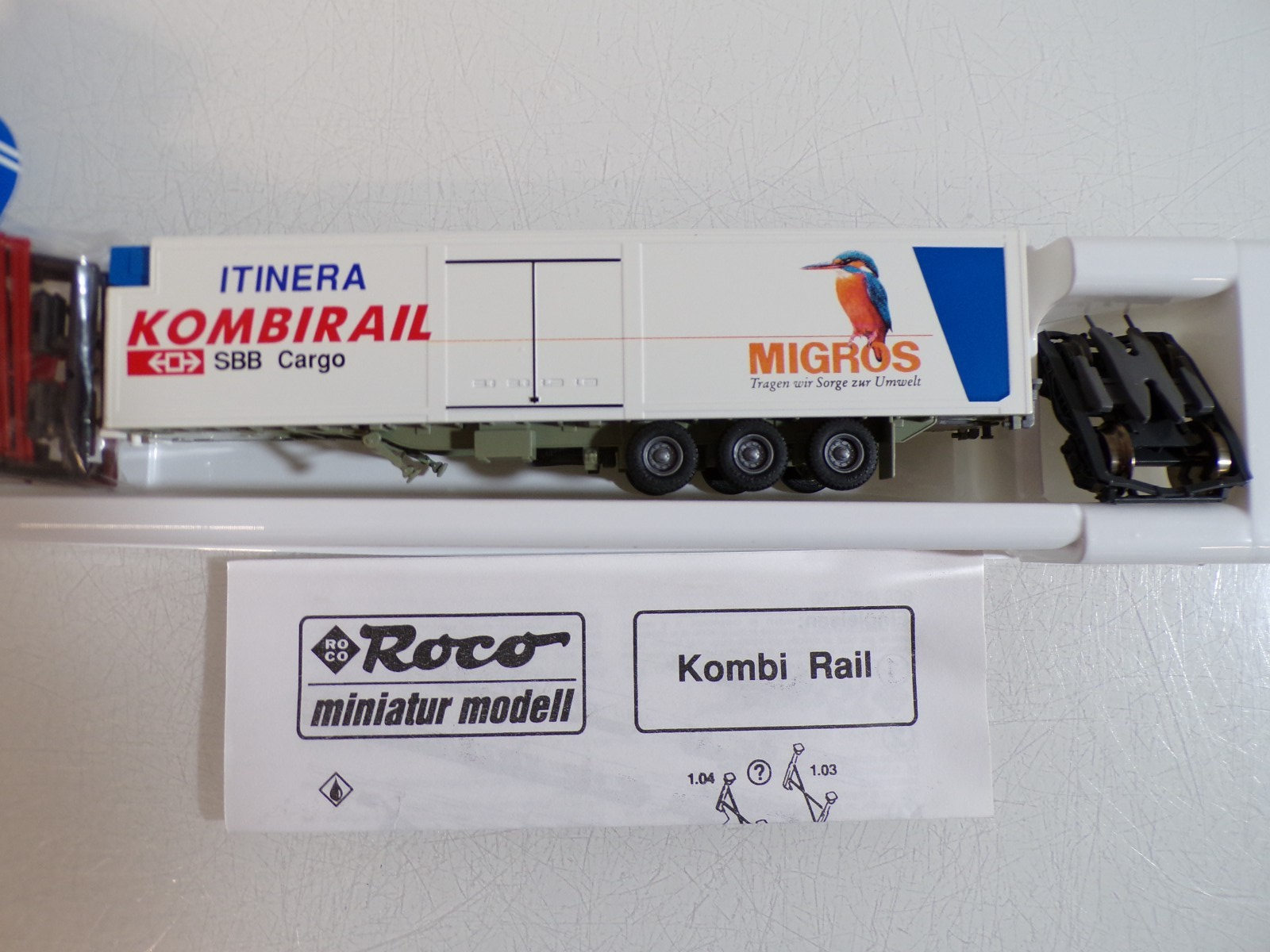 Roco H0 1914 AC Kombi Rail Auflieger Migros der SBB in OVP für Märklin BH1902 – Bild 3