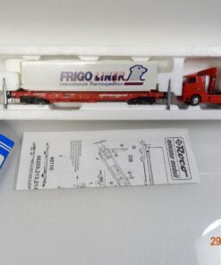 Roco H0 1917 Taschenwagen mit Zugmaschine u Kühlauflieger Kombiwag in OVP PR5598