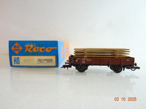 Roco H0 46011 Niederbordwagen mit Ladung der DB in OVP BH347