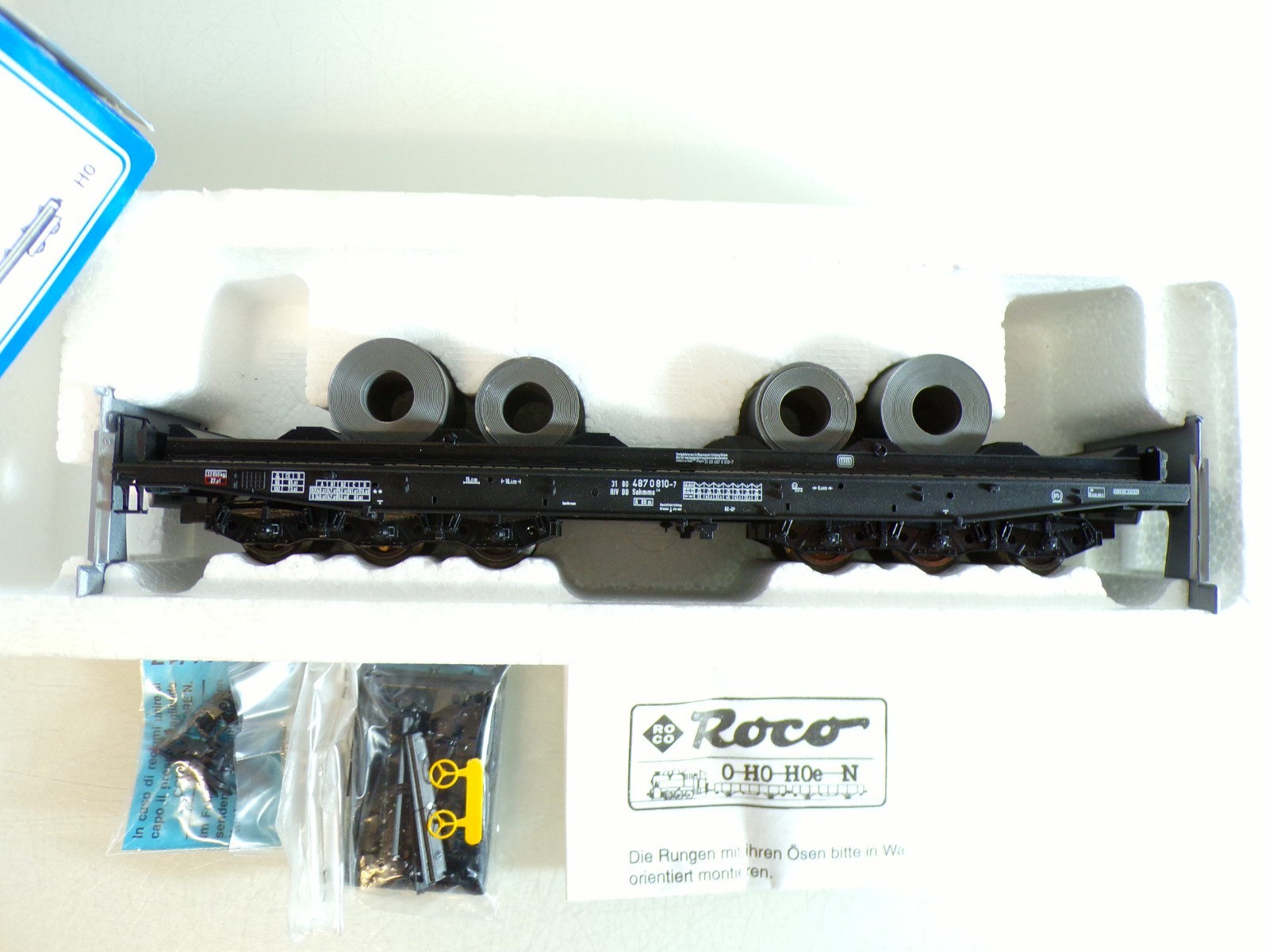 Roco H0 46553 Schwerlastwagen mit Stahlrollen der DB in OVP BH1353 – Bild 3